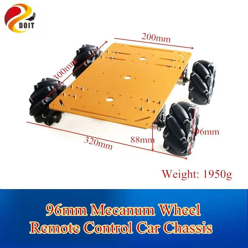 96mm Mecanum Wheel 15KG Load Mecanum Wheel Robot Car Chassis Kit with 4pcs Encoder Motors and Metal for Arduino Program cm800