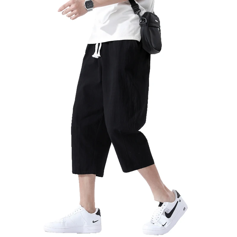 

Men Harem Pants Calf-Length Pants 2023 Mens Summer Linen Joggers Streetwear Sweatpants