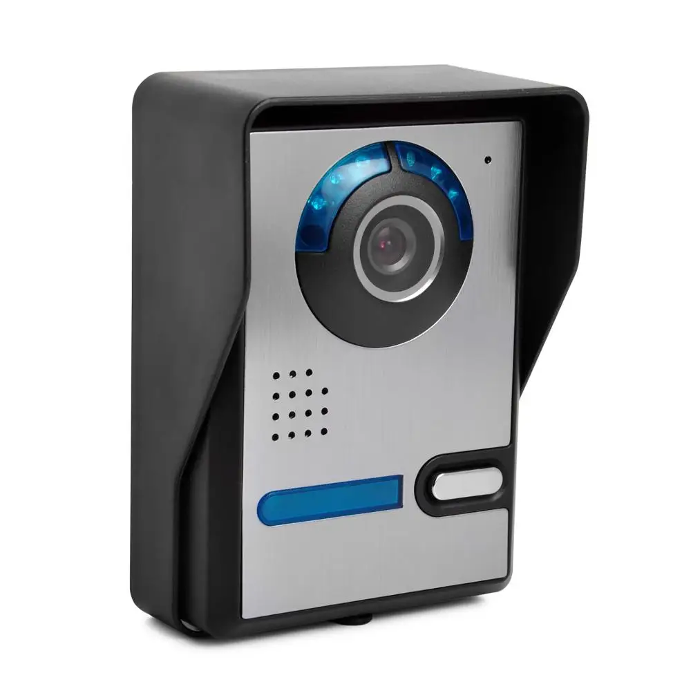 7 Inch Color Video Doorbell Wired Intercom System Kit Adjustable Viewing Angle Apartment Doorphone Camera for Home Security