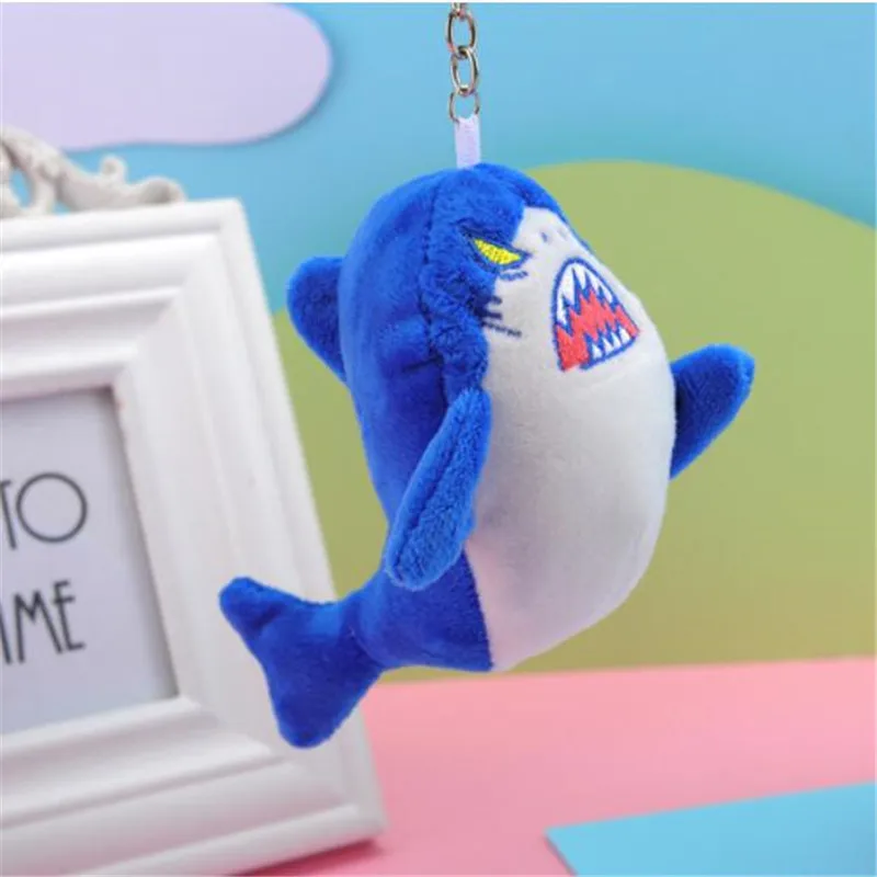 1Pcs Shark Plush Toys Cartoon Ferocious Pendant Keychain Stuffed Animal Clothing Bag Accessories 10CM