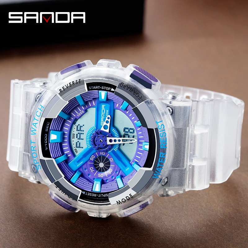 SANDA G Style Sports Watch Men And Women Couple Waterproof Military Watch Vibration Fashion Analog Quartz Electronic Watch