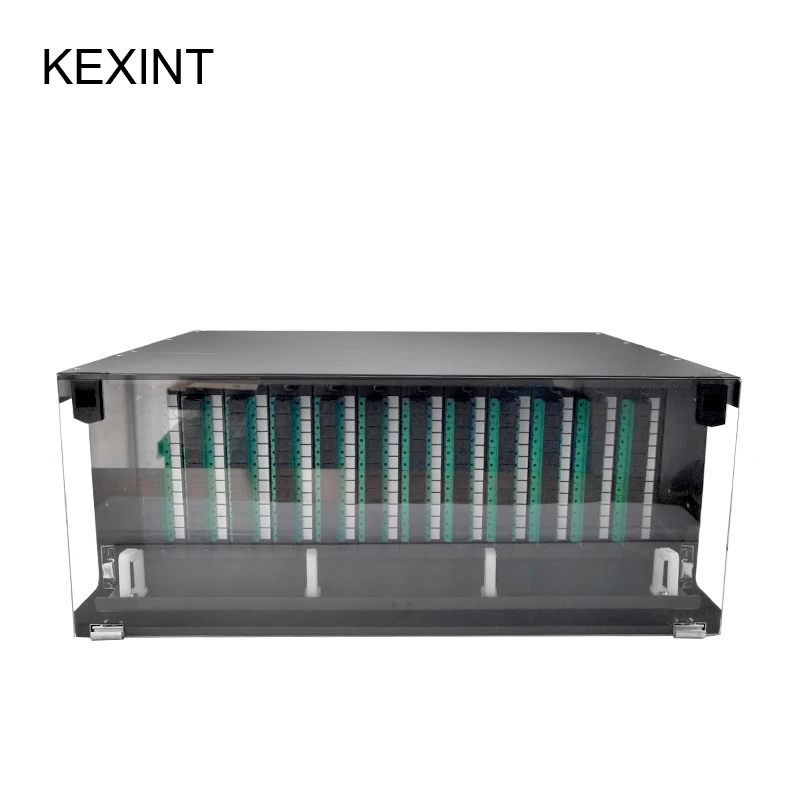 KEXINT 4U 144 Core Rack Rack Fiber Patch Panel Cable Termination  Hand Pull Type