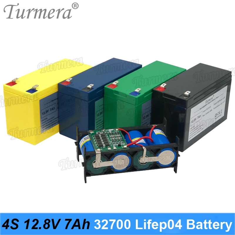 

Lifepo4 Battery Pack 32700 4S1P 12.8V 7Ah with 4S 40A Balanced BMS for Uninterrupted Power Supply 12V and Electric Boat Turmera