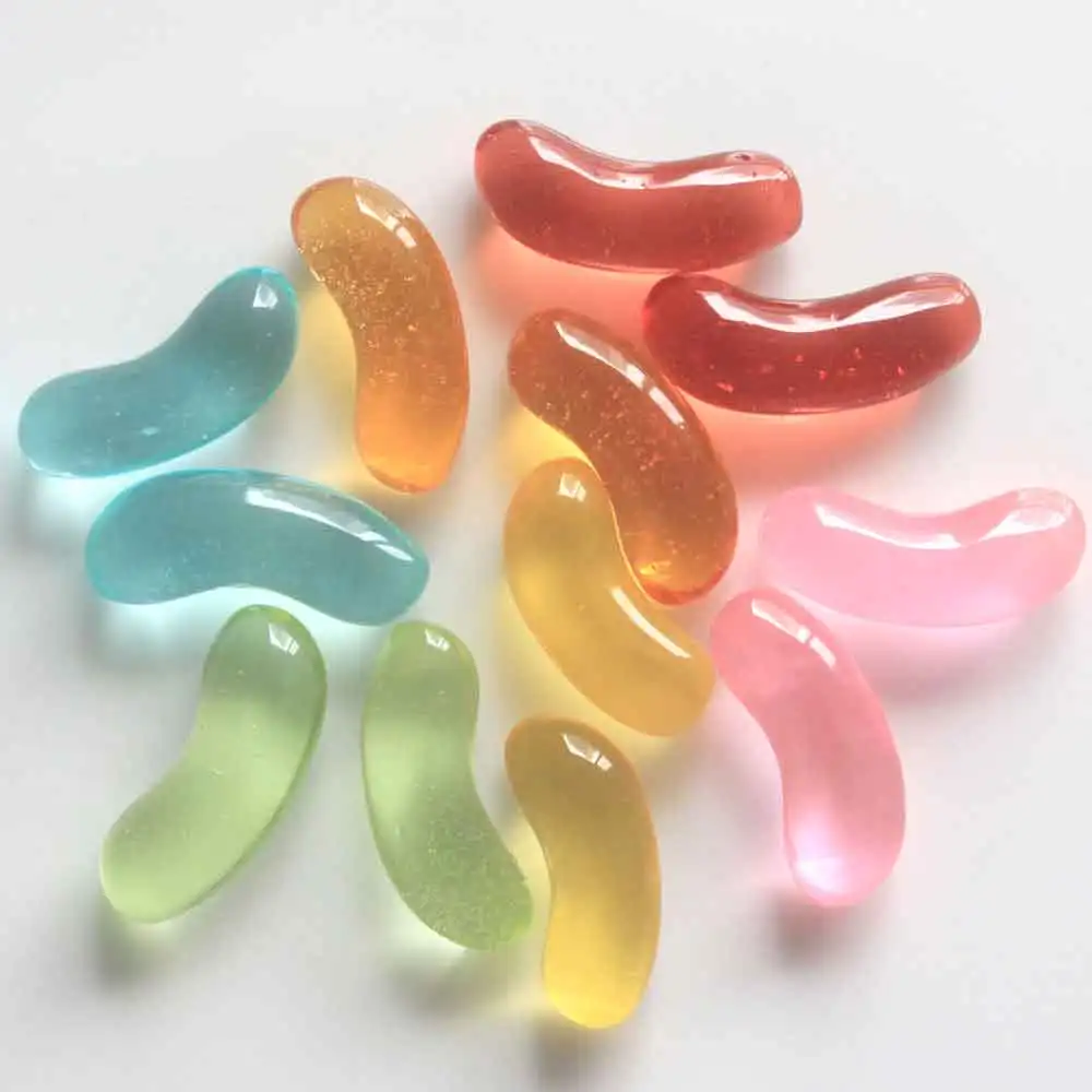 Kawaii Jelly Bean Candy Cabochon  lovely Dollhouse Fake Sweets Cabochon Fake Candy for Phone Decor