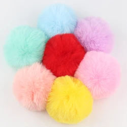 8cm pompon grande finta pelliccia sintetica pompon tinta unita Charms morbide palline soffici forniture artigianali sciarpa invernale fai da te Beanie Decor