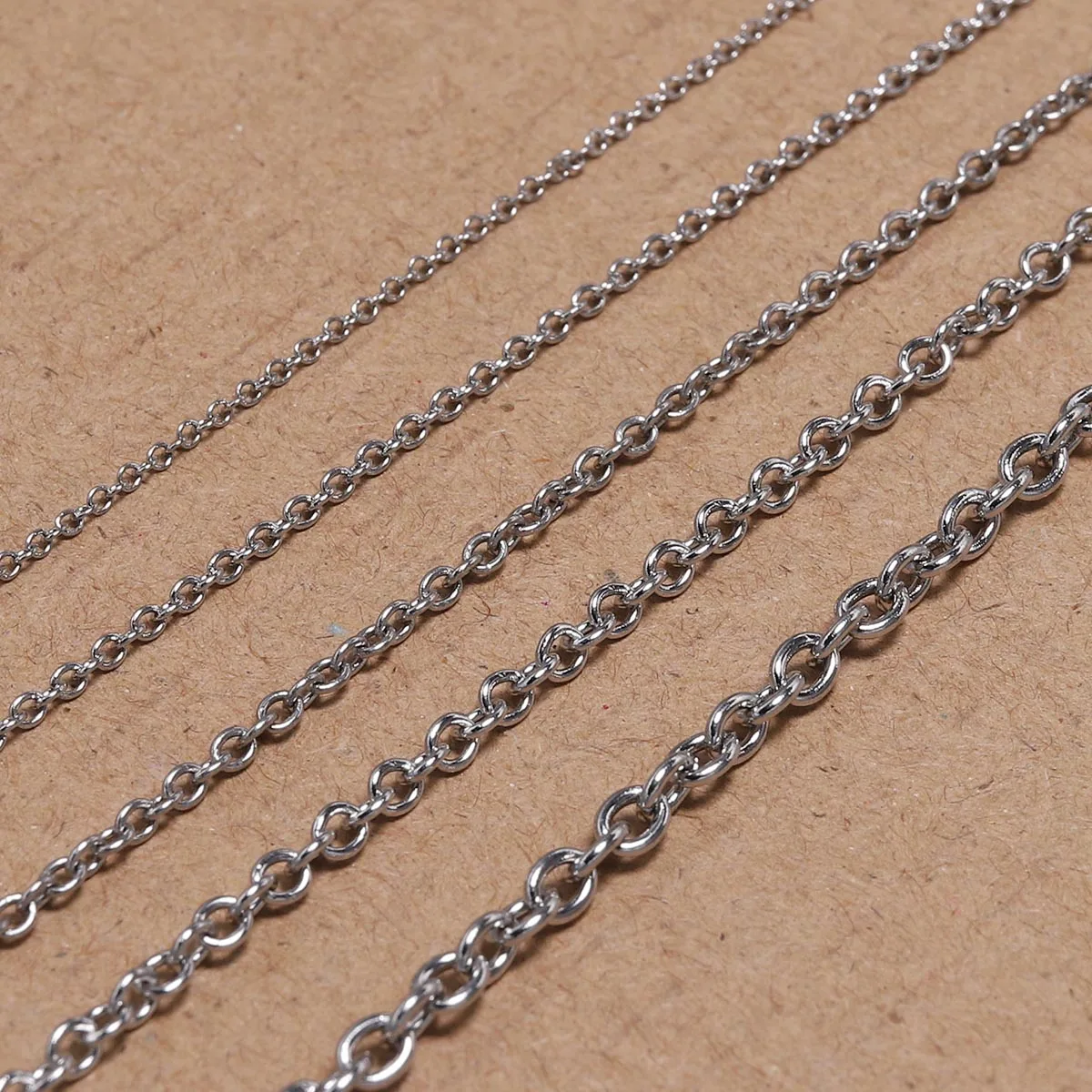 5M/Lot 1.2-3mm Cross Stainless Steel Flat Cable Chai Necklaces Chains Bulk Link Chain for DIY Jewelry Making Findings Supplies