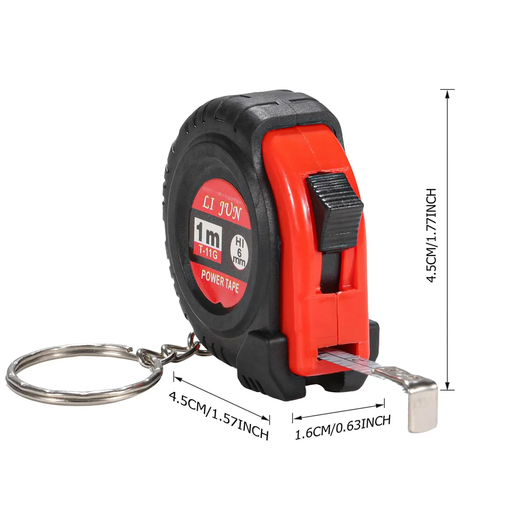 2022 New Car Key Rings Accessories Mini Pocket Ruler Tape Measure Keychain Retractable Size Metric Men Bulk Clasp 1m/3.28Ft/39\