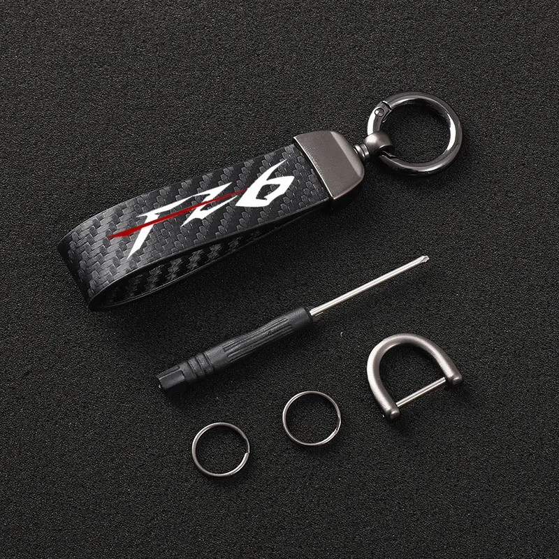 Carbon fiber motorcycle keychain key ring for  YAMAHA FZ6 FAZER FZ-6 2004 2005 2006 2007 2008 2009 2010 Motorcycle Accessories