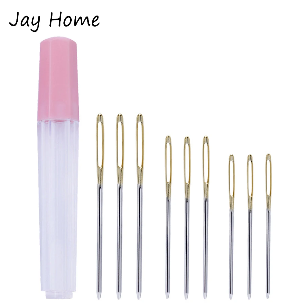 9Pcs Large Eye Blunt Needles Stainless Steel Yarn Knitting Needle Embroidery Sewing Needles Crafting Weaving Needle Sewing Tools