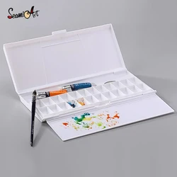 Palette d'aquarelle pliable, 24 grilles, pour artiste, pour peinture à l'huile, plateau, fournitures d'art