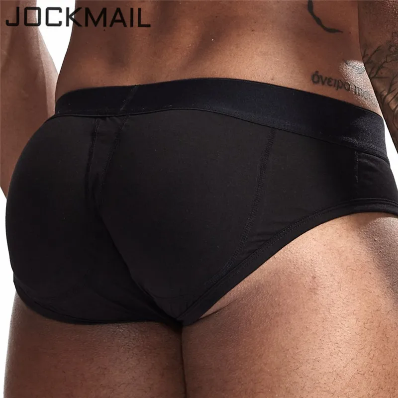 JOCKMAIL Sexy Men's Padded Butt Enhancing underwear Men’s fitted butt lifter brief Removable contour pads butt enhancement gay
