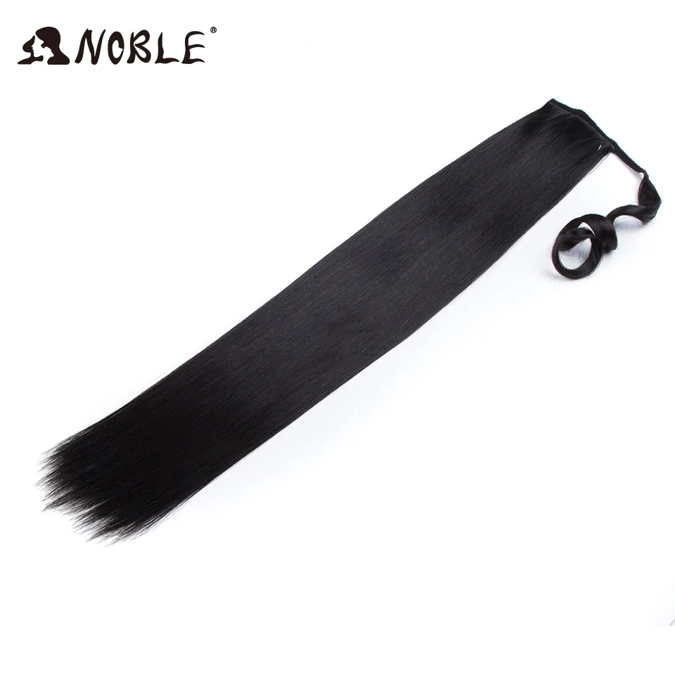 Noble Long Straight 32 Inch Wrap Around Clip In Ponytail Hair Extension Heat Resistant Synthetic Pony Tail Fake Synthetic Hair