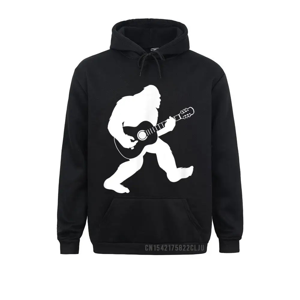 

Bigfoot Playing Acoustic Guitar Warm Young Men Sweatshirts Funny Long Sleeve Hoodies Fitted Group Hoods