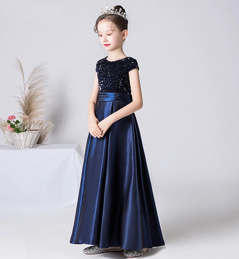 Dideyttawl Customized Real Photos Satin Sequin Girl Party Dresses Princess Junior Concert Birthday Formal Banquet Gown Christmas