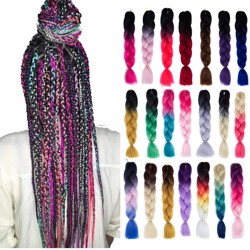 

Long Jumbo Braids 24inch Synthetic Braiding Hair Stylish Ladies Wishing Braid Hair Extensions