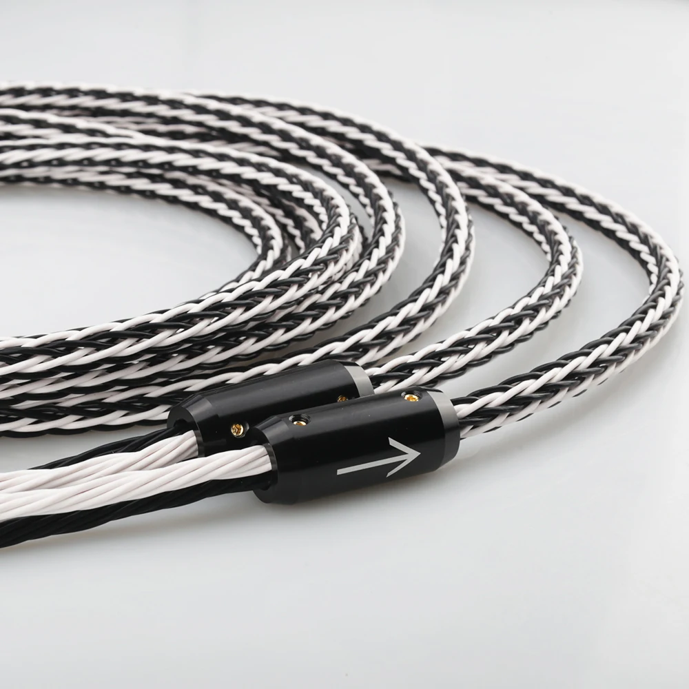 عالية الجودة 8TC واحد كريستال النحاس مكبر صوت كابل HiFi مكبر للصوت المتكلم كابل مع الموز بأسمائها الحقيقية التوصيل