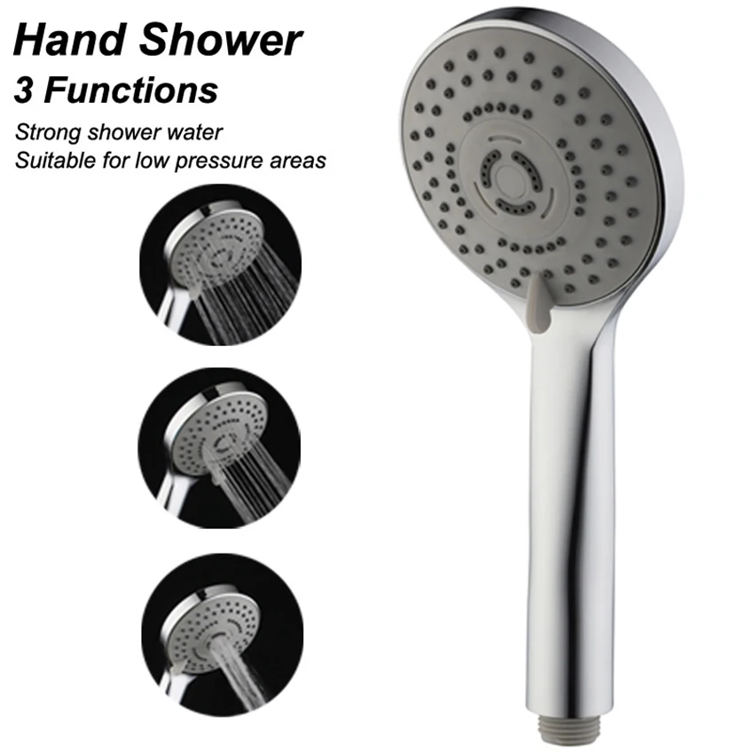 Handheld Shower Head with 3 Modes, High Pressure Spray Head against Low Pressure Supply, ABS Shower Head Sprayer for Bathroom