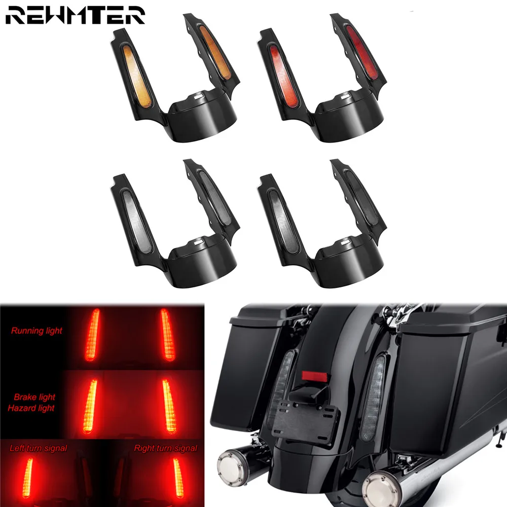 Motorcycle LED Light Rear Fender Fascia Set Turn Signal Tail Lights For Harley Touring 2009-2013 Road King Street Electra Glide