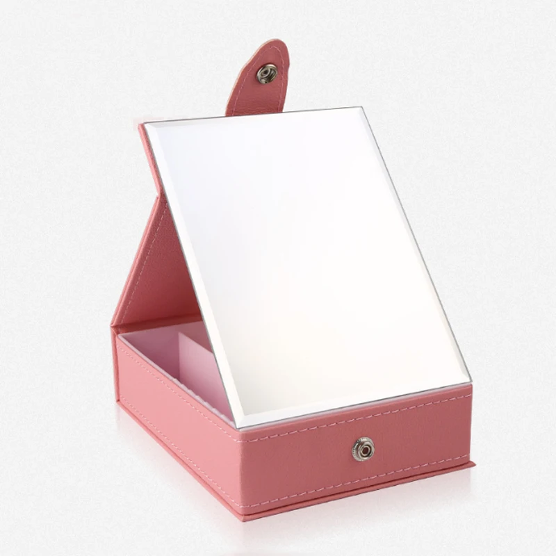 

Portable Folding Vanity Mirror With Storage Box Desktop Mirror Travel Pocket Mirror Storage Box Desktop Single Mirror