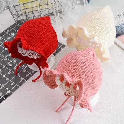 Korea's new baby hat spring and summer baby cotton princess hat Plush lining baby boys girls fetal caps court hat tide