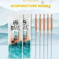 10pcs/Bag Not-Disposable PANLONG Handle Red Copper Wire Surrounded Design Large Size Acupuncture Needle Fire NeedleThick 0.8/1.0