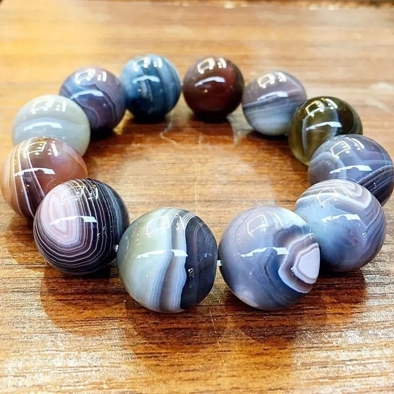 

Nanjing Yuhuashi Bracelet Wrapped with Silk Agate Chalcedony Original Stone Transfer Bracelet Jewelry for Men and Women