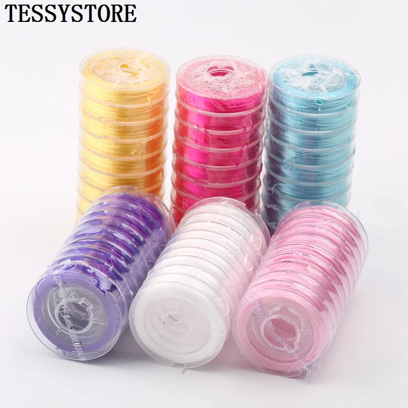 

10Roll 10Mx0.8mm Nylon Elastic Beading Cords Thread Colorful Bracelet Braided Thread Craft DIY Jewelry Handmade Accessories