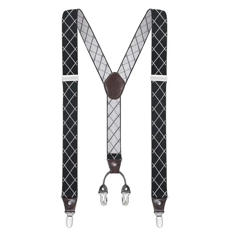 คลาสสิกสไตล์ร้อน 3.5 ซม.Y-Shape 4 คลิป Suspender Mens Suspender Suspensorio Masculino สําหรับชายหรือหญิงของขวัญ