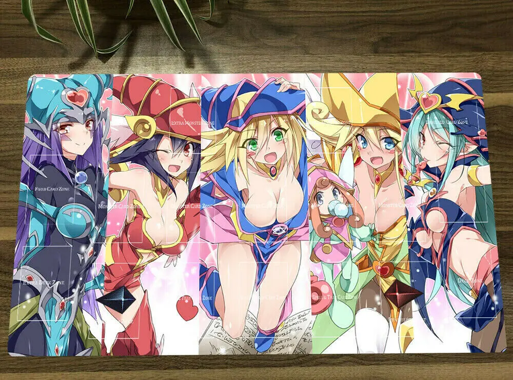 NEW YuGiOh Dark Magician Girl Duel Battlefield Mouse Pad Yugioh Playmat TCG CCG OCG Mat With Zones + Free Bag Gift