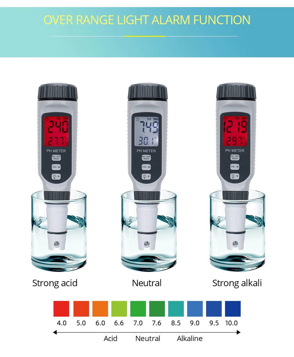 Professional pH Meter Pen Type Water Quality Tester Acidometer PH Acidity Meter for Aquarium Acidimeter Water Measuring PH818