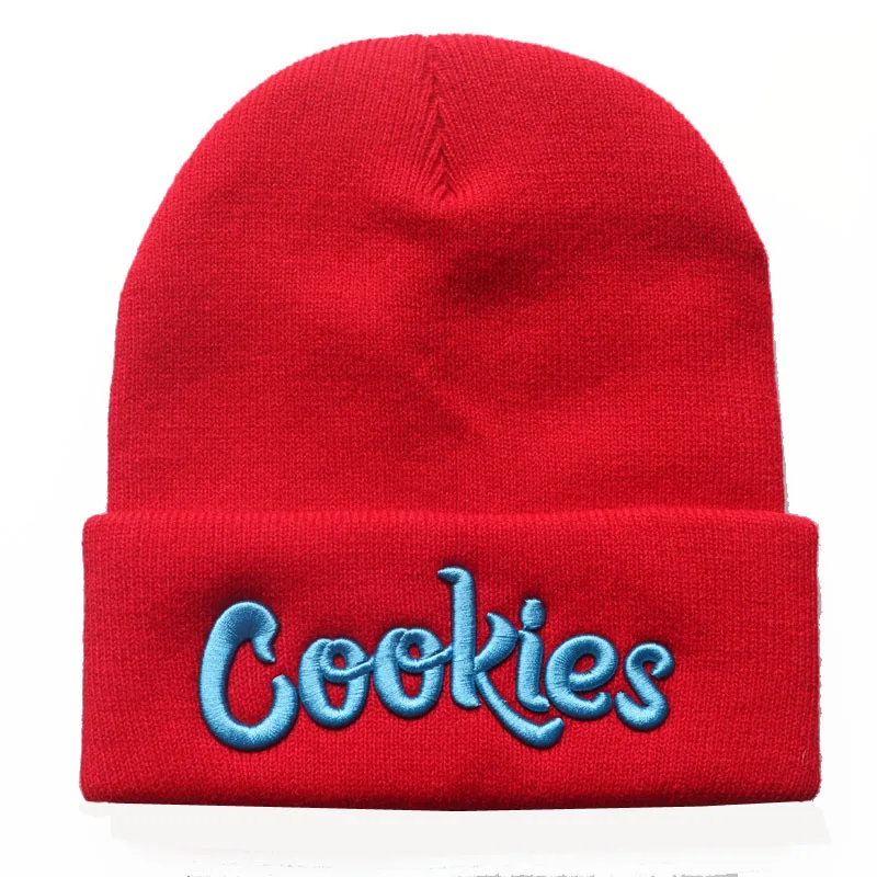 Winter warm Cookies Beanies Unisex men Women Boys Girls Letter 3D Embroidery Knit ski skull beanie hat