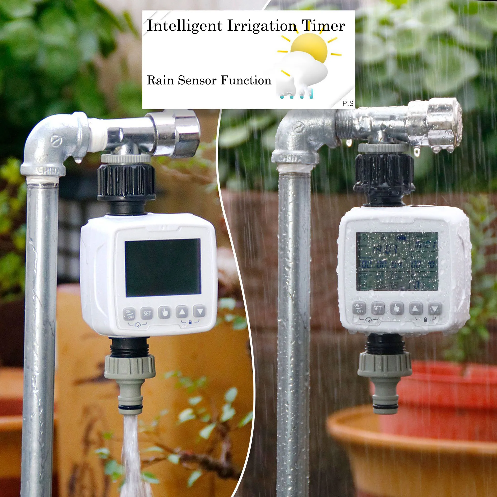 Outdoor Intelligent Automatic Irrigation Timer, Garden Watering Controller For Home Garden Irrigation Controller System