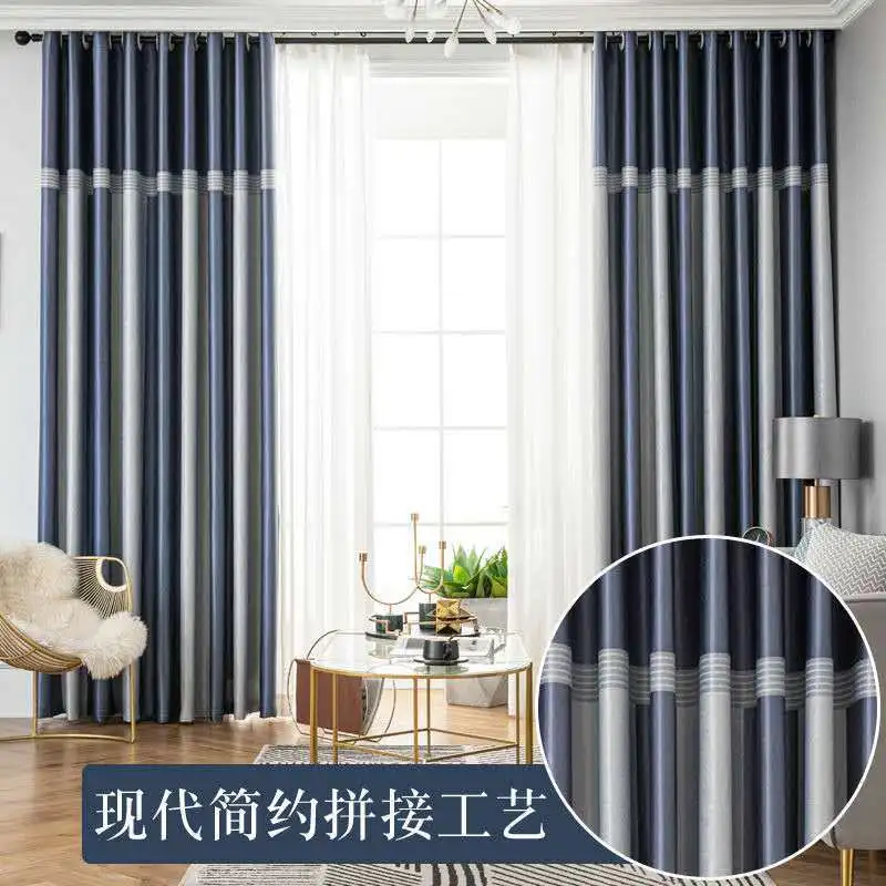 

Dreamwood-Modern Stripe Blackout Curtain for Living Room, Heat and Sound Insulation, Window Curtain for Bedroom, New Product