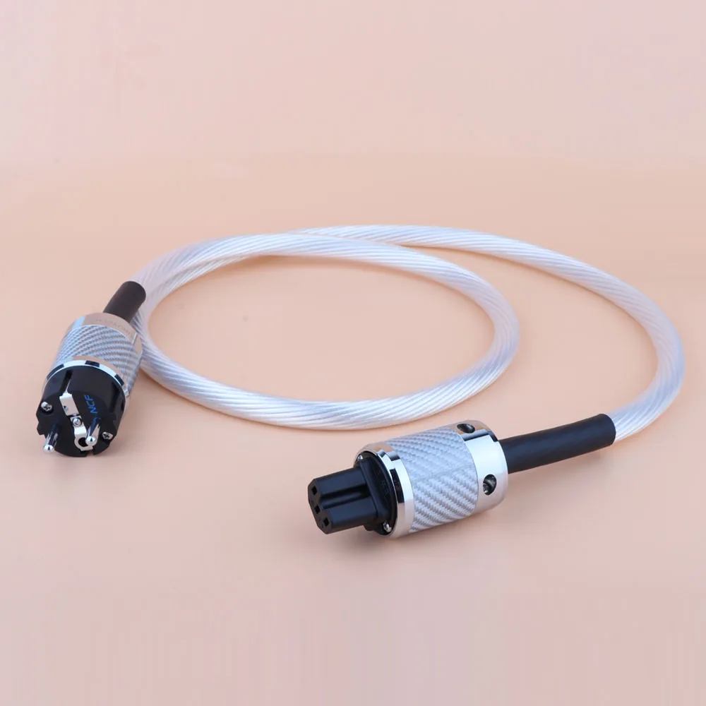 

One piece Hight Quality 5N OCC Silver Plated Hifi Audio Power Cable Hifi Power Cord cable for DVD CD AMP