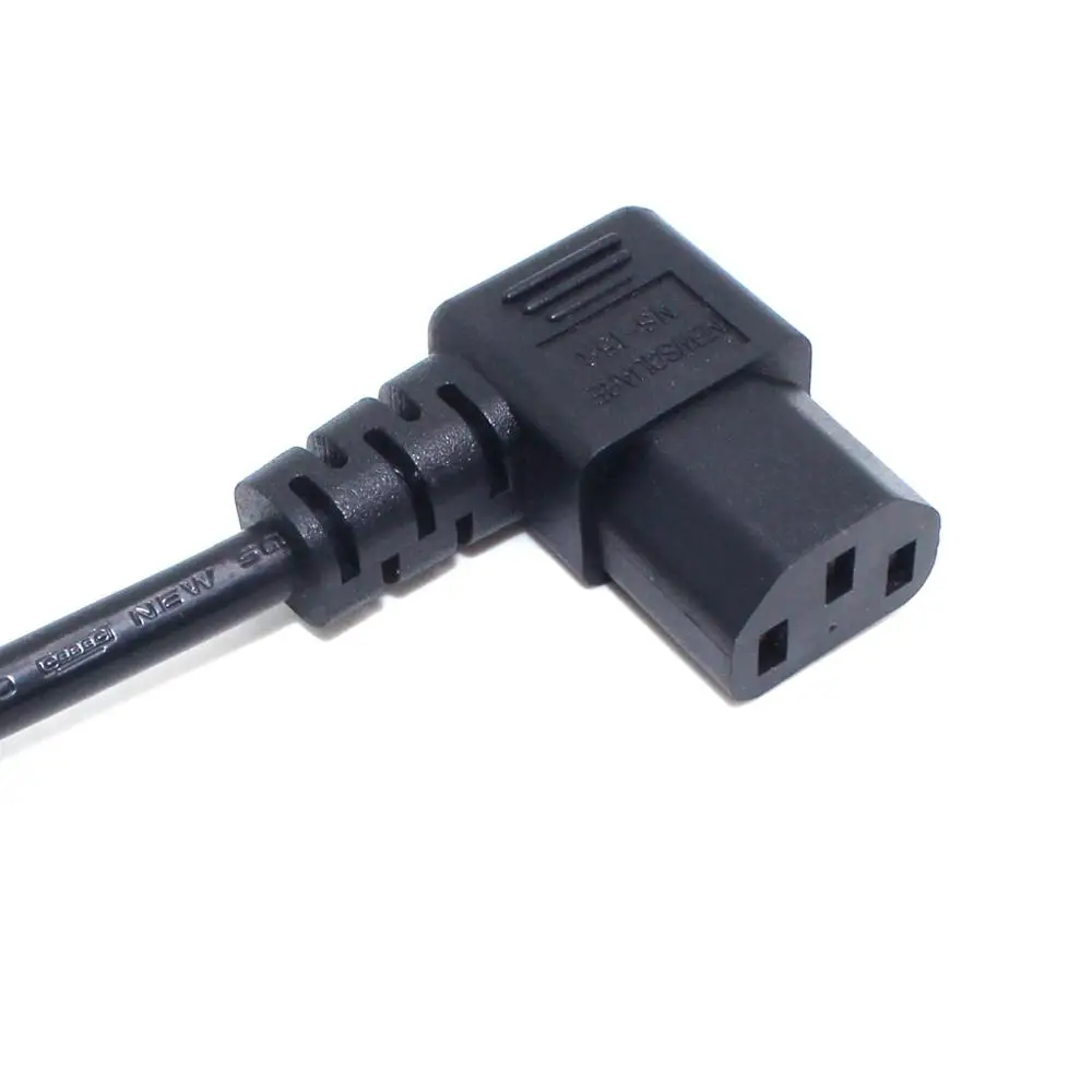 US 2 Prong Retractable Power Cord, US NEMA 1-15P To Right Angeled IEC60320 C13 Ultra Short Extension Lead Cable 10A