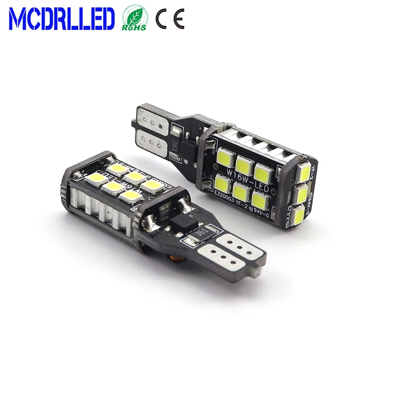 Mcdrlled 2PCS T10 W5W 194รถ LED ไฟย้อนกลับ2835SMD 3W สีขาวไฟสัญญาณเบรคอัตโนมัติแหล่ง12V