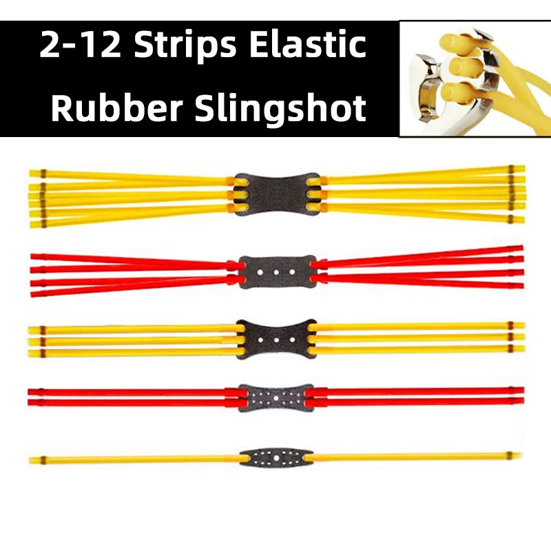 Elastic rubber band catapult bow slingshot rubber bands slings outdoor hunting lingshot leather thickening card ball spring