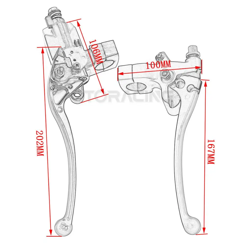 1\'\' 25mm Motorcycle Brake Clutch Master Cylinder Reservoir Levers For Yamaha V-Star XVS650 XVS950 XVS1100 XVS1300