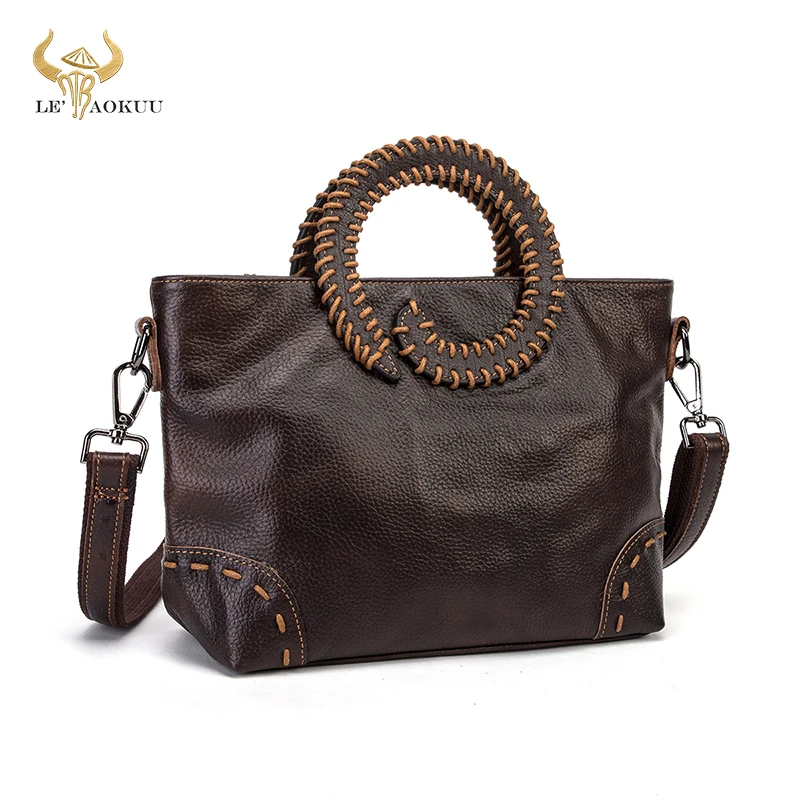 

Grain Natural Leather Luxury Coffee Designer Shopper Women Tote Purse Handbag Tote Ladies Over The Shoulder Satchel Bag 258