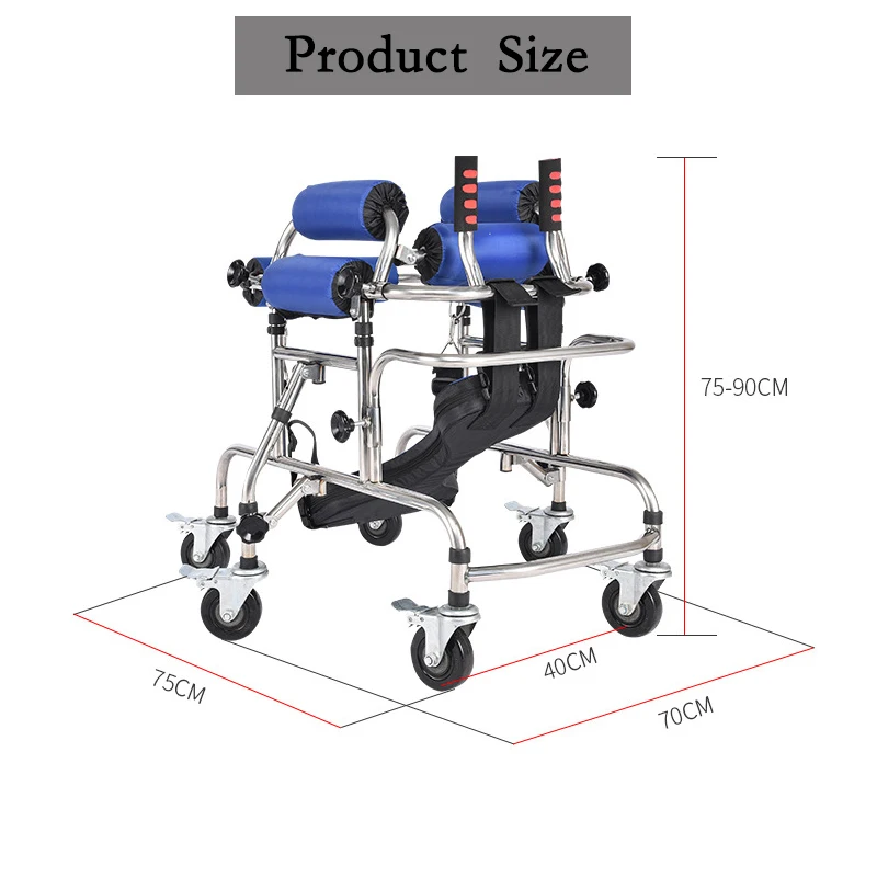 Children 6 Unversal Brake Wheels Walk Support Stand Rehabilitation Equipment Help Disabled Kids Hemiplegia Training Walker Aid