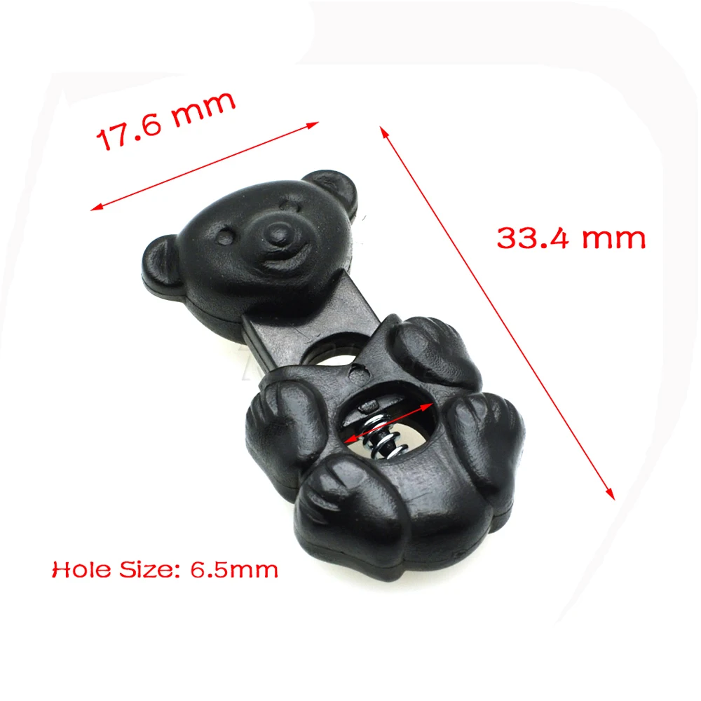 10pcs/pack Cord Lock Toggle Stopper Plastic Cord Buckle toggle clip  Garments / Backpack Accessories Black