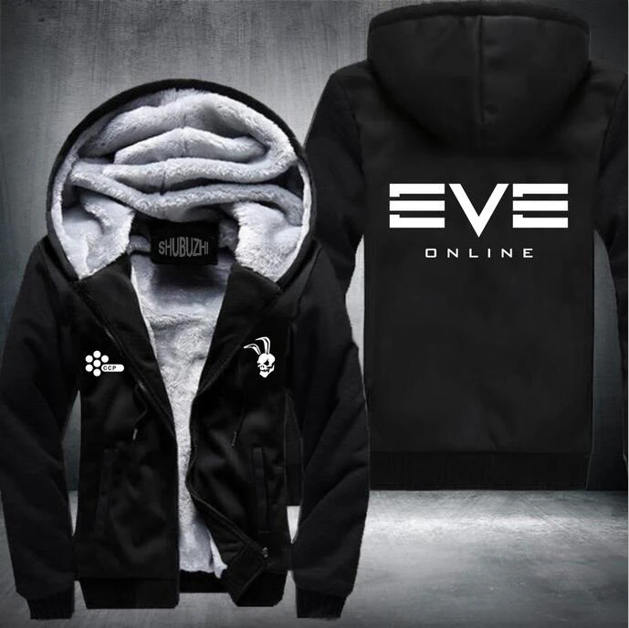 EVE Online Witner Hoodie Mens Thicken Fleece Coat GUSTAS Zipper Jacket US EU Plus Szie drop shipping home EURO SIZE