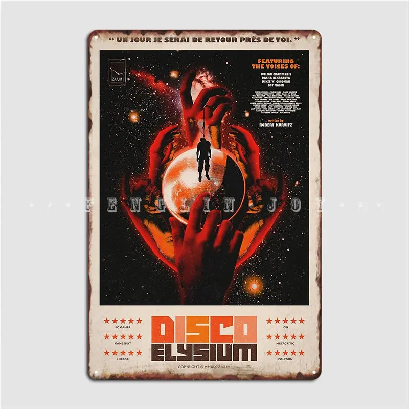 Disco Elysium One Sheet Metal Sign Garage Club Design Cinema Living Room Wall Decor Tin Sign Posters