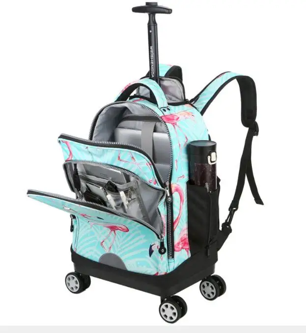 Weishengda Travel Rolling luggage backpack Bag Children travel trolley bag teeangers wheeled backpack for school bag with wheels