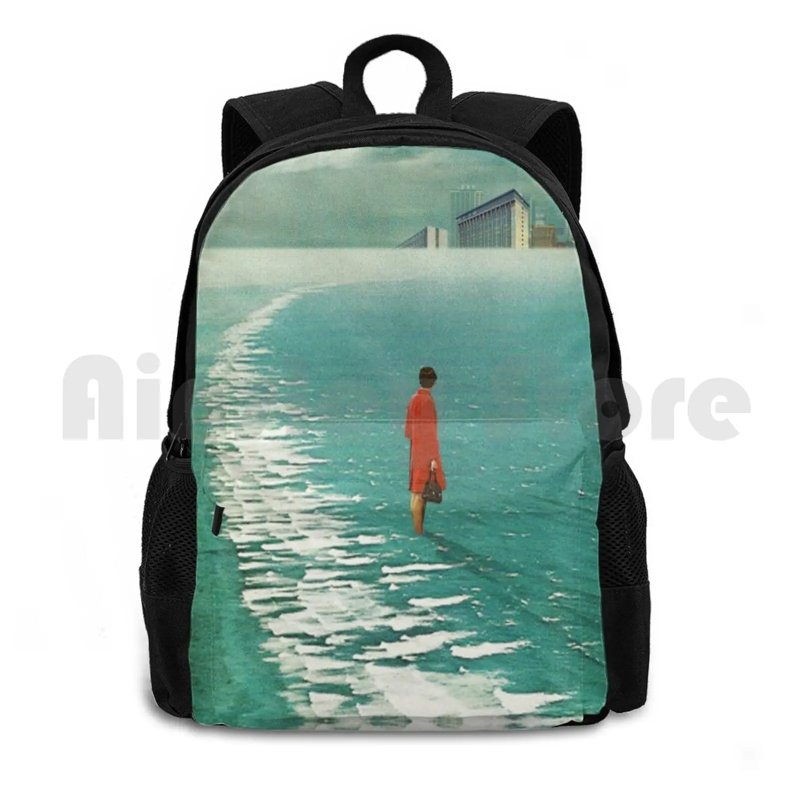 

Waiting For The Cities To Fade Out Outdoor Hiking Backpack Riding Climbing Sports Bag Vintage Collage Collageart Retro Retro