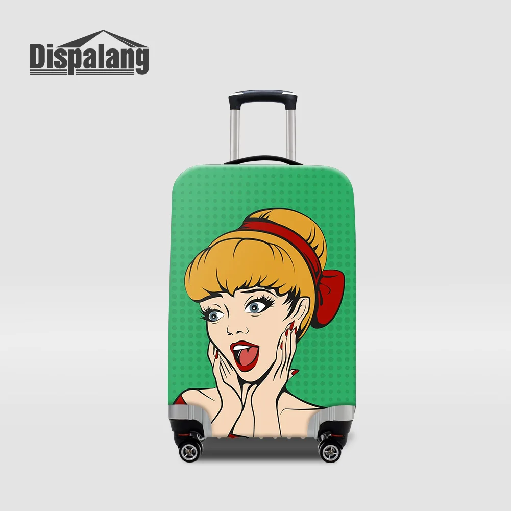 Hot Press Transfer Sublimation Printed Luggage Protective Cover Women Fashion Cartoon Travel Suitcase Covers For 18-32 Inch Case