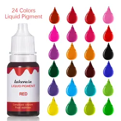 10ml Liquid Pigment for Lip Gloss Color Pigment Dyeing Colorant Water Oil Double Use Lipglos Diy Slime Bake Sugar