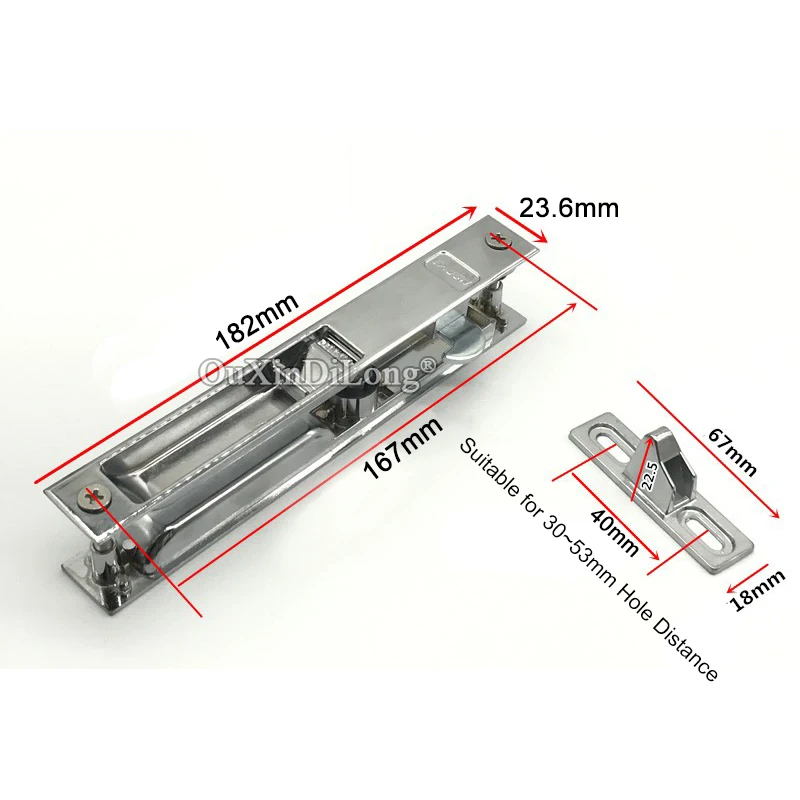 Brand New 1PCS 90 Type Double-sided Hook Locks for Aluminium Alloy and Plastic Steel Sliding Door Lock with key