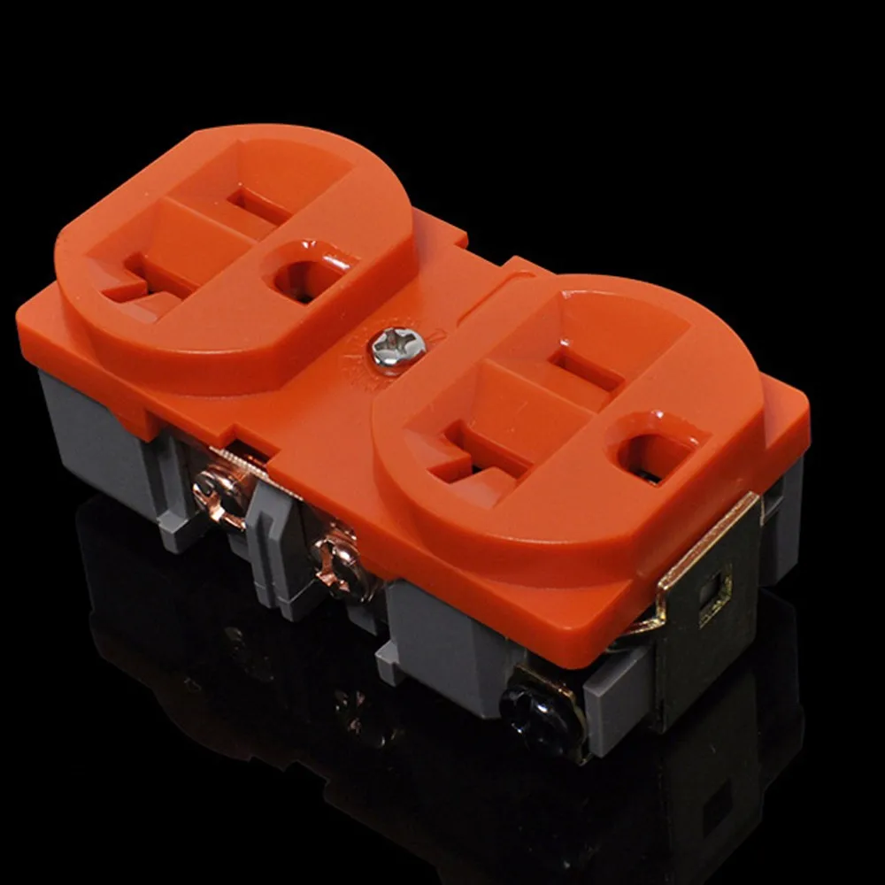 2 Buah/4 Buah Soket Listrik Hitam HIFI US 20A Soket Wadah Daya AC Distributor Tembaga Merah