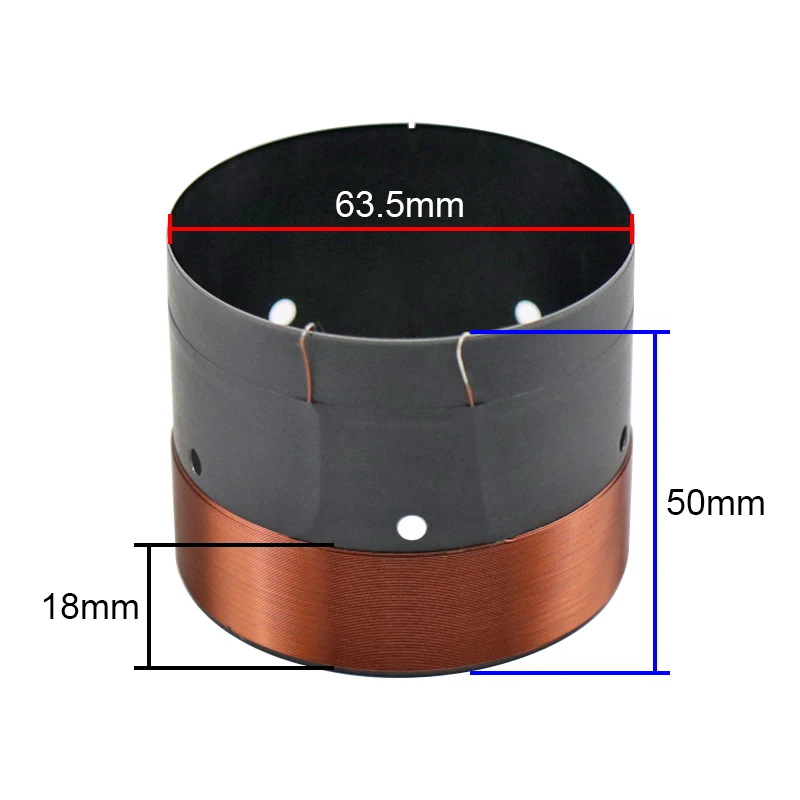 GHXAMP 63.5 مللي متر باس ملف صوتي مضخم الصوت 8OHM أسود الألومنيوم الصوت منفذ الهواء ثقب ل 12 "15" بوصة مكبر الصوت إصلاح لتقوم بها بنفسك 1Pairs